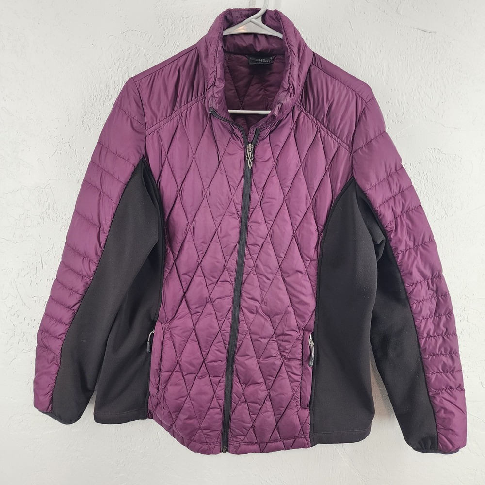 32 Degrees Heat Purple Diamond Quilted Down Puffer Jacket Womens Large Gorpcore
